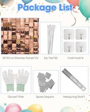 MJKEOMO 24 PCS CHAMPAGNE SHIMMER WALL BACKDROP PANELS FOR PARTY, 4 - CHAMPAGNE
