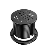 40W Recessed Power Grommet Outlet, 3.15 inch Desk Grommet Power Outlet with 8 US