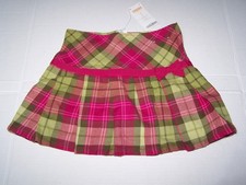 NWT Gymboree Girls Skort Size 5 Adjustable Waist Multicolor Plaid with Bow