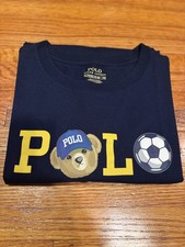 Polo by Ralph Lauren Boys T Shirt Size XL 18-20 Logo Navy Blue