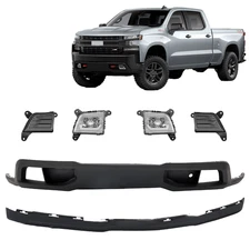 Front Lower Bumper Cover Kit For 2019-2022 Chevy Silverado 1500 w/ Air Deflector