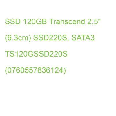 SSD 120GB Transcend 2,5'' (6.3cm) SSD220S, SATA3 TS120GSSD220S (0760557836124)