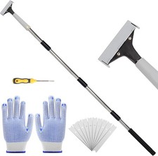 Floor Scraper, 31" to 61" Scraper Tool Long Handle with 4-inch Razor Blade Stain