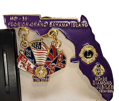 Lions Club Lapel Pin Florida Grand Bahama Island Diamond Jubilee MD35 San Diego