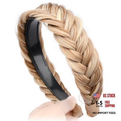Wide Braided Headband with Teeth Braid Headbands With Teeth for Sandy Blonde
