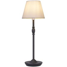 Cordless Table Lamp Portable Small LED Touch Lamp with Dimmer, White Sand Black