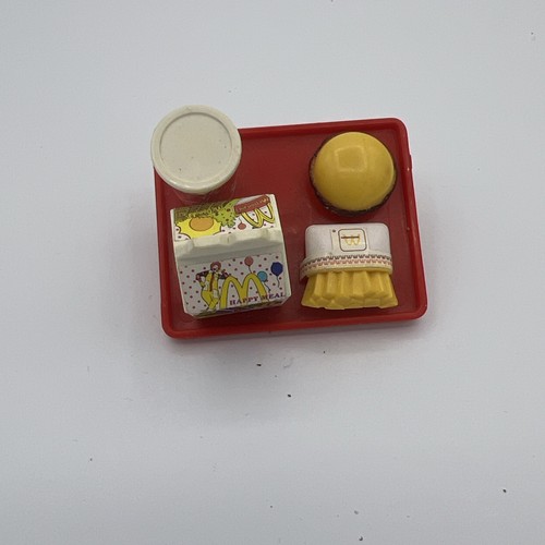 Vtg Barbie Doll McDonalds Fun Time Happy Meal Tray Fries Burger Drink w/Clip-On
