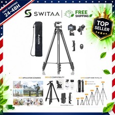 Auleda 60" Camera Tripod Lightweight Travel Stand with Remote for Canon Nikon