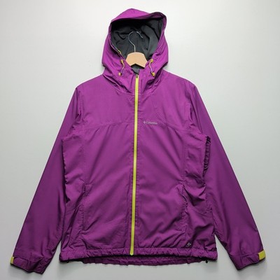 Columbia Omni-Tech Damen Regenjacke wasserdicht Kapuze lila UK L Wandern