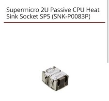 Supermicro Aluminum Heatsink SP5 Socket Silver SNK-P0083P 2U Passive CPU