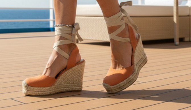 065. NWT Ralph Lauren Collection Orange Espadrille Heel - Size 9 - MSRP $295