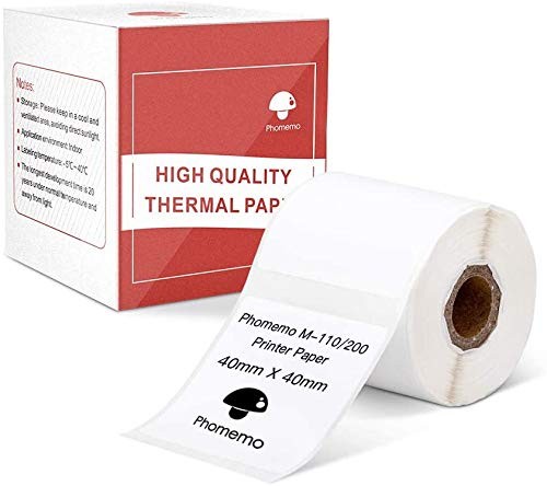 Étiquettes carrées M110 autocollantes de 40x40 mm rouleau thermique pour étiqueteuse portable