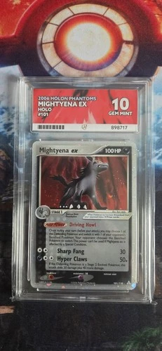 Ace 10 Mightyena Ex Holo 101/110  Ex Holon Phantoms Rare Pokemon Card Pop 1!!