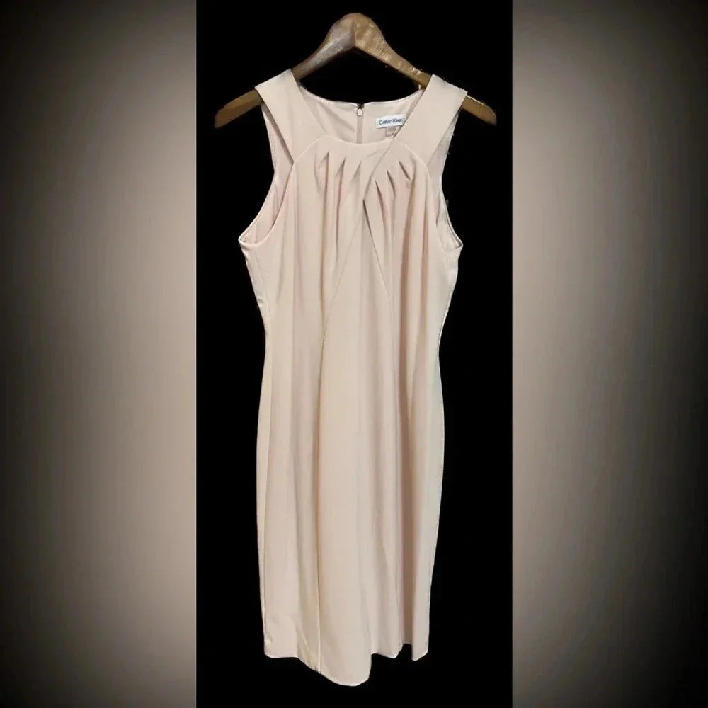 Calvin Klein Special Occasion Pink Sleeveless Sheath Halter Dress Size 12 NWT thumbnail 6