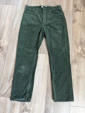 Women's GAP Vintage Slim High Rise Green Corduroy Pants Size 27 4L NICE