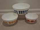 set of 3 Vintage Charm Inspired by Pyrex Poke a Dots Nesting Mixing Bowls