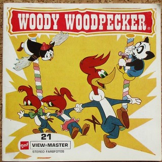 3 VIEW MASTER 3D BILDSCHEIBEN WOODY WOODPECKER BOOKLET
