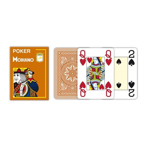 Modiano Póker Juego Baraja de Cartas Marrón 4 Jumbo Grande Índice Italy Plástico - Imagen 3 de 4