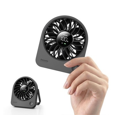 Aecooly Mini Tragbarer USB Schreibtischventilator, Klein genug für Mighty Mini, Schwarz 