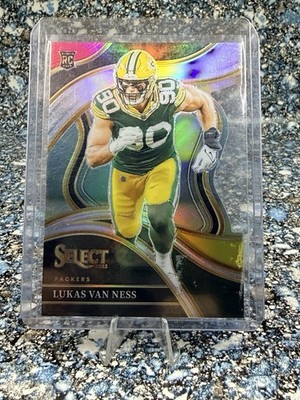 2023 Select  Lukas Van Ness Club Lvl Die Cut Red&Yellow + Optic P. Shock Packers