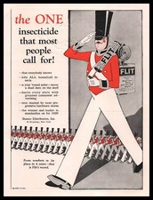 1927 Stanco New York FLIT Insect Bug Spray Marching Soldiers Cartoon Print Ad