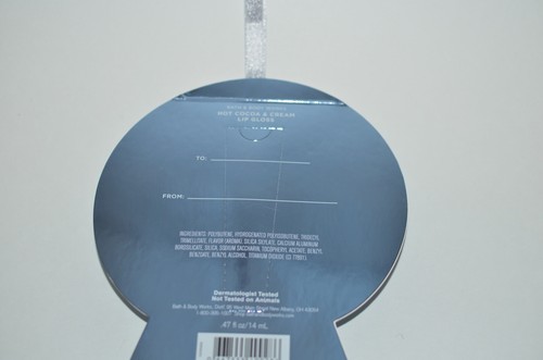 1 BATH & BODY WORKS HOT COCOA CREAM LIP GLOSS GIFT ORNAMENT SNOW DAY GLOBE CARD - Picture 6 of 6
