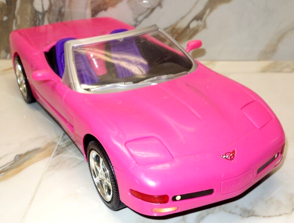 Vintage 2001 Mattel Pink Remote Control Barbie Corvette Working Car No  Remote