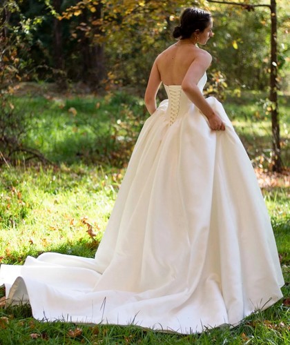 Flowy Satin Wedding Dress Ball Gown Bridal Gown Custom made 2-28W Pure Elegance - Picture 2 of 10