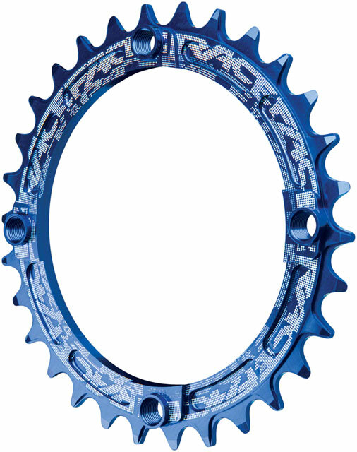 narrow in on RaceFace Narrow Wide Chainring: 104mm BCD, 30t, Blue | eBay