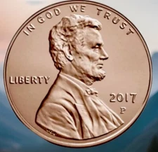 2017-P Gem Red BU Lincoln Shield Cent/Penny From US Mint Roll