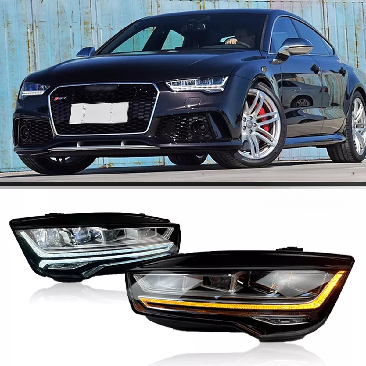 アウディA7 ヘッドライト For Audi A7 2011-2018 LED Headlight Daytime Running Lights