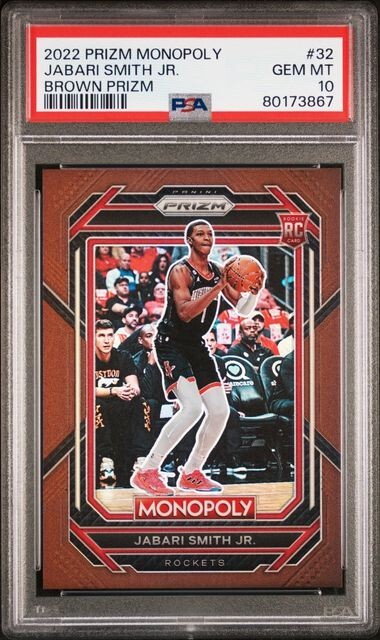 🏀2022-23 Prizm Monopoly #32 Jabari Smith Jr. Brown Prizm /249 PSA 10 Rookie;