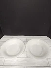 Vintage Corning Smooth Milk Glass Serving Bowl with Glassblower Mark USA Set 2