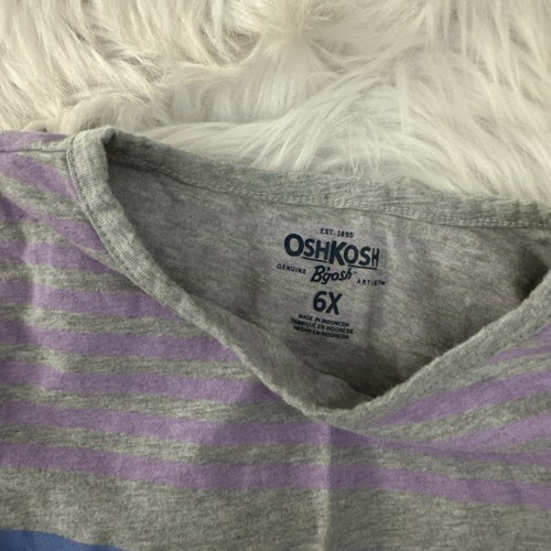 Old Navy Girls Gray Striped Flare Shirt 6X Long Sleeve EUC - Picture 4 of 9