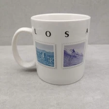 Tully's LOS ANGELES Postal Stamp Design Large Coffee Tea Mug / Cup