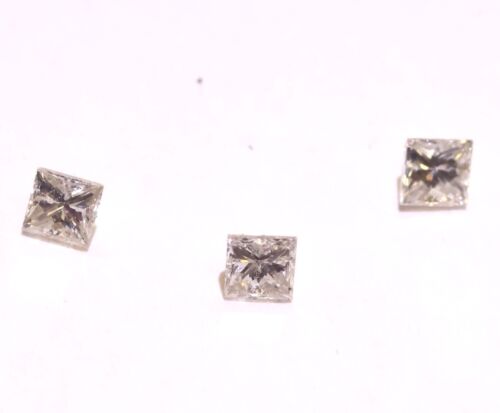 3 natürliche Diamanten Lot Paket 0,44ct Prinzessschliff SI1 G H 2,7mm Nachlass Vintage - Bild 3 von 3