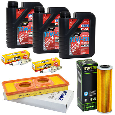 Set Wartung für KTM Adventure 950 2003-2006 Öl 3L Luftfilter Ölfilter Zündkerzen