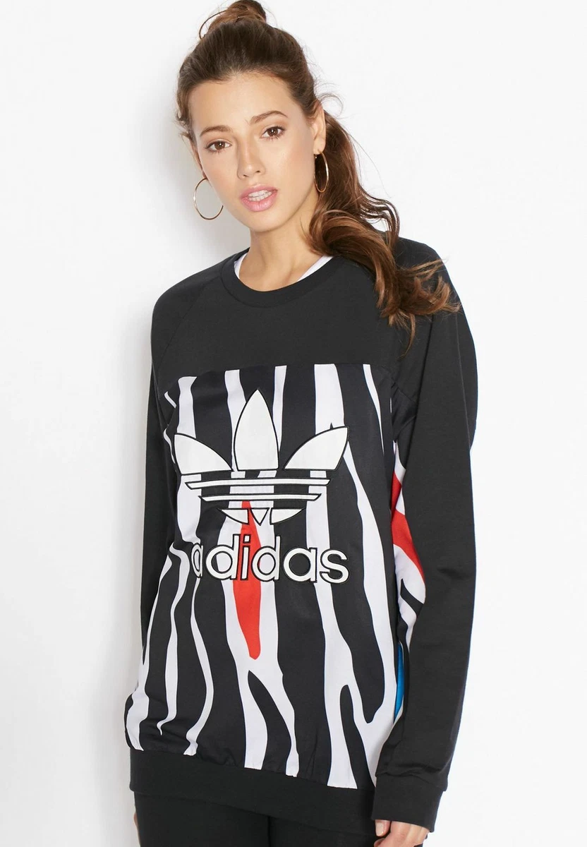 eBay Sweater Originals AO3009 | Logo Trefoil AOP Damen Zebra adidas Sweatshirt Schwarz