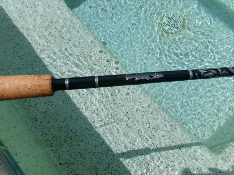 New, custom 7'6", 6-12 lb. spinning rod w/ hand-woven Steelhead (Rainbow Trout)