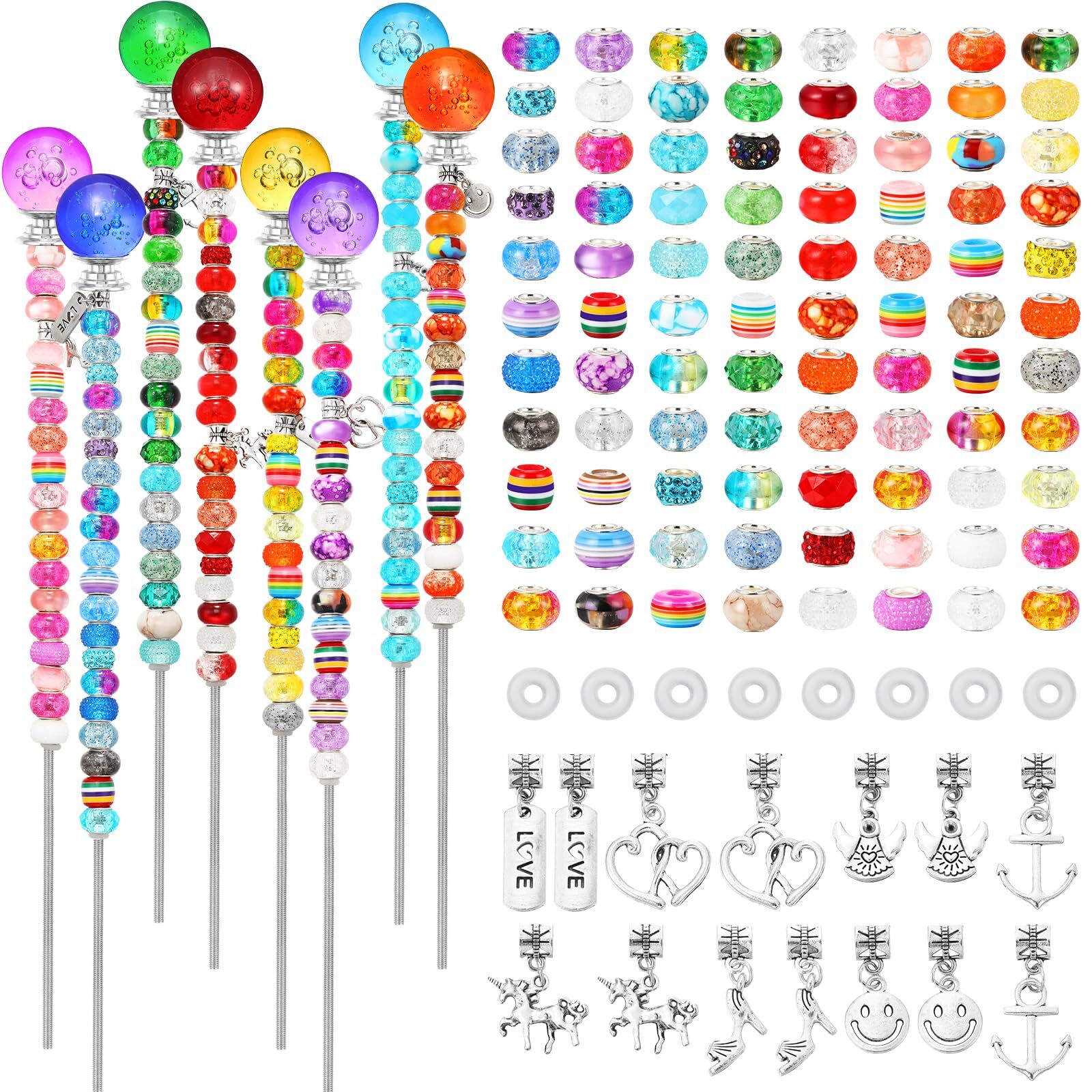 Chunful 176 Pcs Garden Stakes Fairy Wand Garden Stakes with Crystal Stopper Top