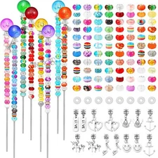 Chunful 176 Pcs Garden Stakes Fairy Wand Garden Stakes with Crystal Stopper Top