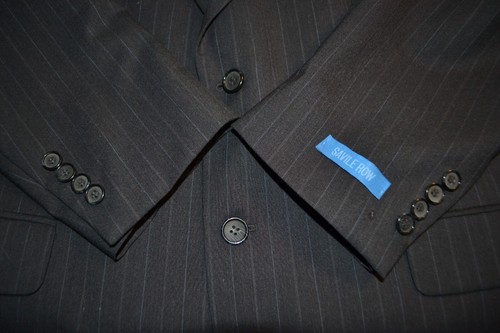 Savile Row Men Wool Striped 2 Button Suit Sz 44R Wst 39x unhemmed - Picture 8 of 22