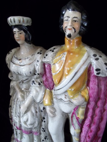 Grande Figura Vintage Staffordshire Regina Imperatore Pezzo Colorato Dichiarazione - Foto 9 di 22