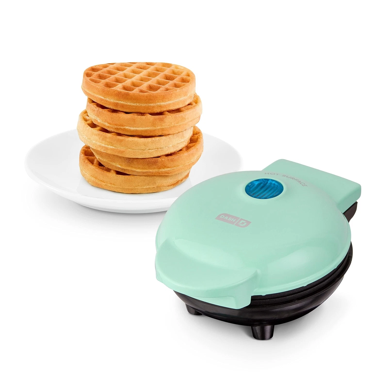 DASH Mini Waffle Maker - 4” Waffle Mold Nonstick Waffle Iron with Quick Hea...