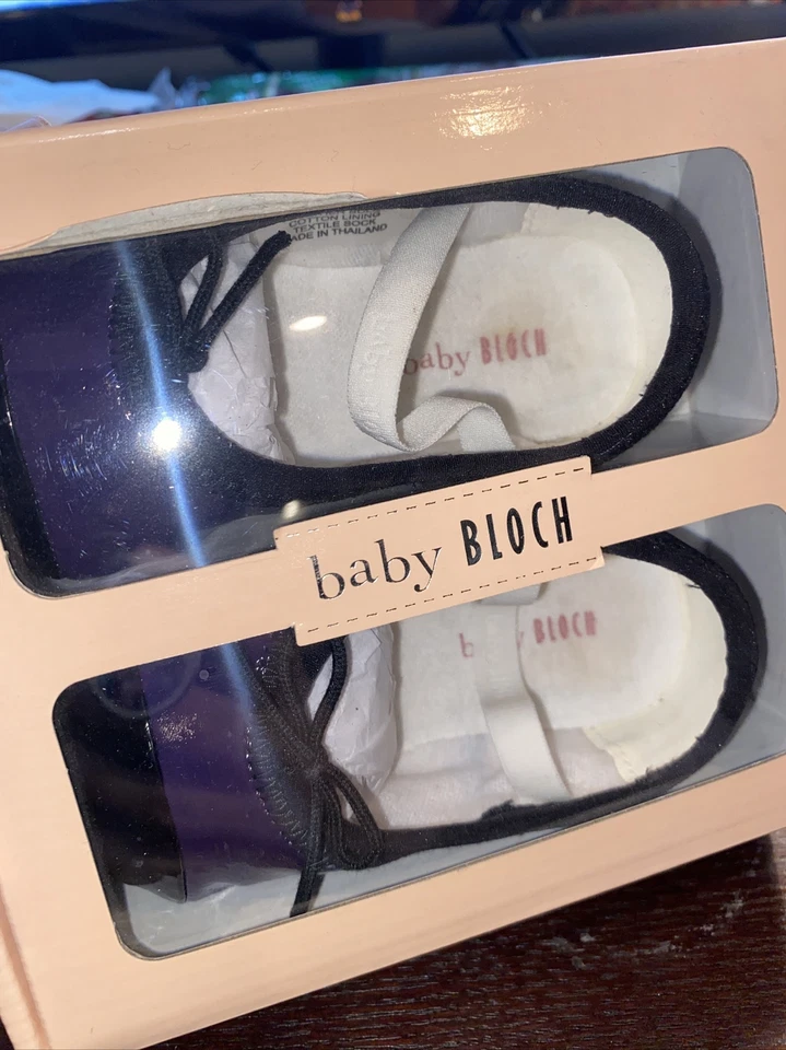 Nuevo Con Caja Bloch Zapatos de Bebé Púrpura Negro EE. UU. 5 UE 20 Brillante Diseñador de Lujo Foto 2 de 4