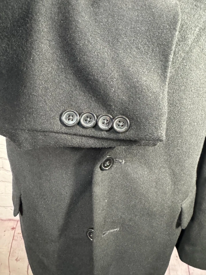 NAUTICA Hombres Negro LANA DE SEDA CACHEMIR Calce Clásico Abrigo Deportivo Blazer Chaqueta 42R Foto 4 de 4