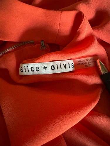 ALICE + OLIVIA Orange Sleeveless Side Slits Lined Long Maxi Dress sz XS/TP READ - Picture 10 of 15