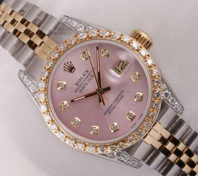 Rolex Datejust Lady 26mm 18k/SS-Diamond Lug-Ice Pink Diamond Dial-Diamond Bezel
