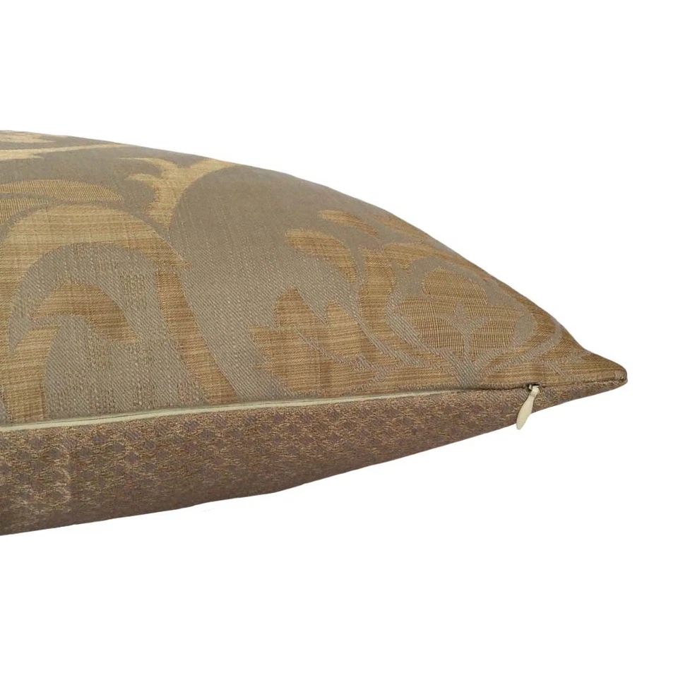 Funda de almohada/funda de cojín decorativa/decorativa lila con patrón de loto de lino 18"x18" Foto 4 de 4