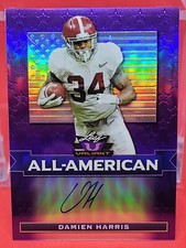 2019 Leaf Valiant All-American purple #5/20 Damien Harris #AA-DH1 Rookie Auto rc